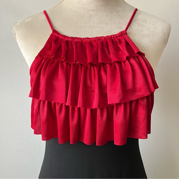 Sweet Storm Black and Red Ruffle Tiered Party Dress - Picture 3 of 5